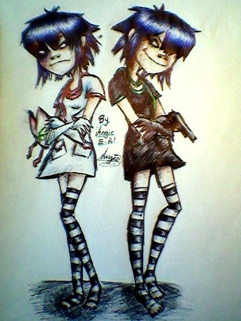 Noodle and Cyborg Noodle.