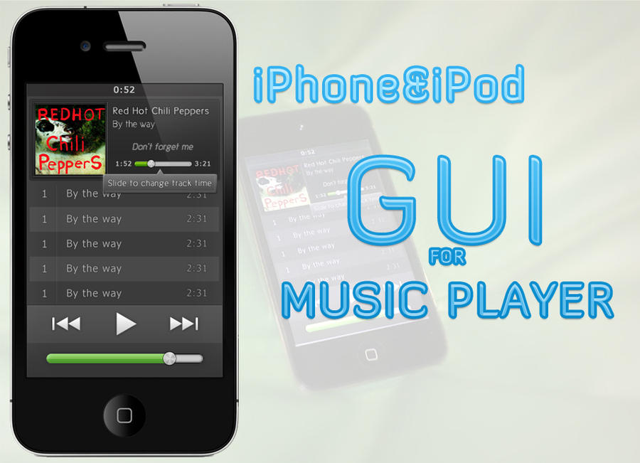 Ipod Gui Music player GUI for iPhone or iPod by kozanecki on DeviantArt