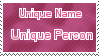 Unique Name, Unique Person Stamp