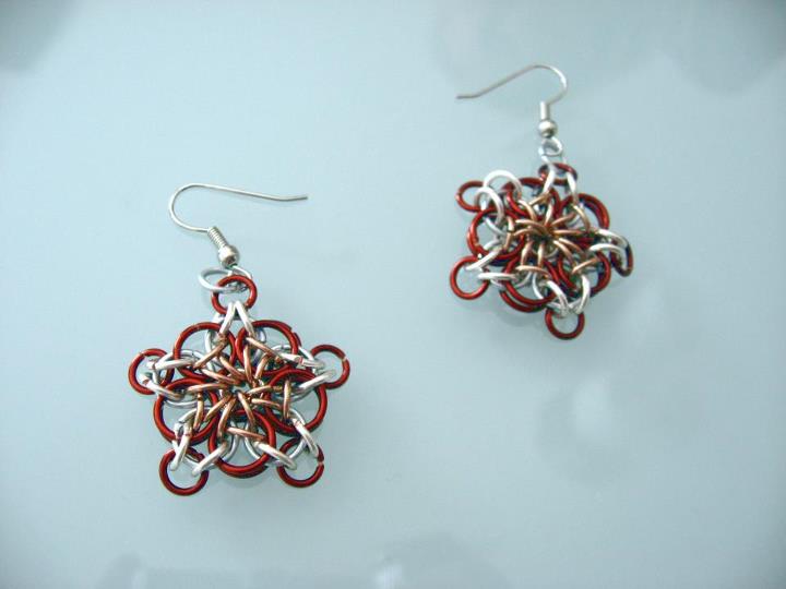 Chainmail celtic star earings