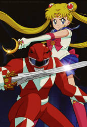 [C] '90sthetic' Style: Sailor Moon x Red Ranger by Mast3r-Rainb0w