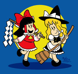 [C] 'Little Lulu Show' Style: Reimu and Marisa