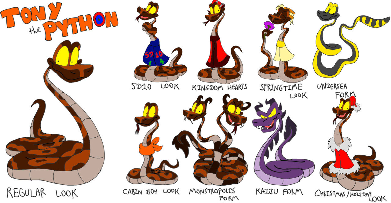 The Many Looks and Forms of Tony the Python by SammyD-Productions on ...