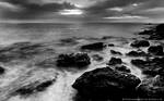 Waves and Rocks BW by derek87