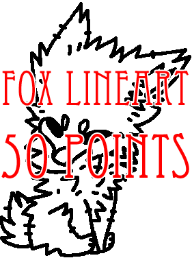 transparent fox lineart - 50 points