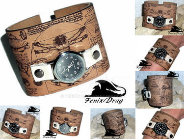 Bracelet watch cuff genuine leather da Vinci Steam