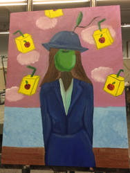 Magritte-Inspired Surrealism Painting