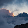 sunset clouds in the mountains