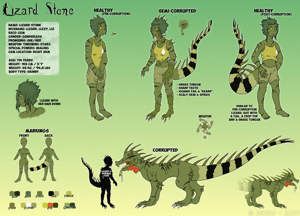 Lizard Stone Lizard Stone - reference sheet by Pajulammas on DeviantArt
