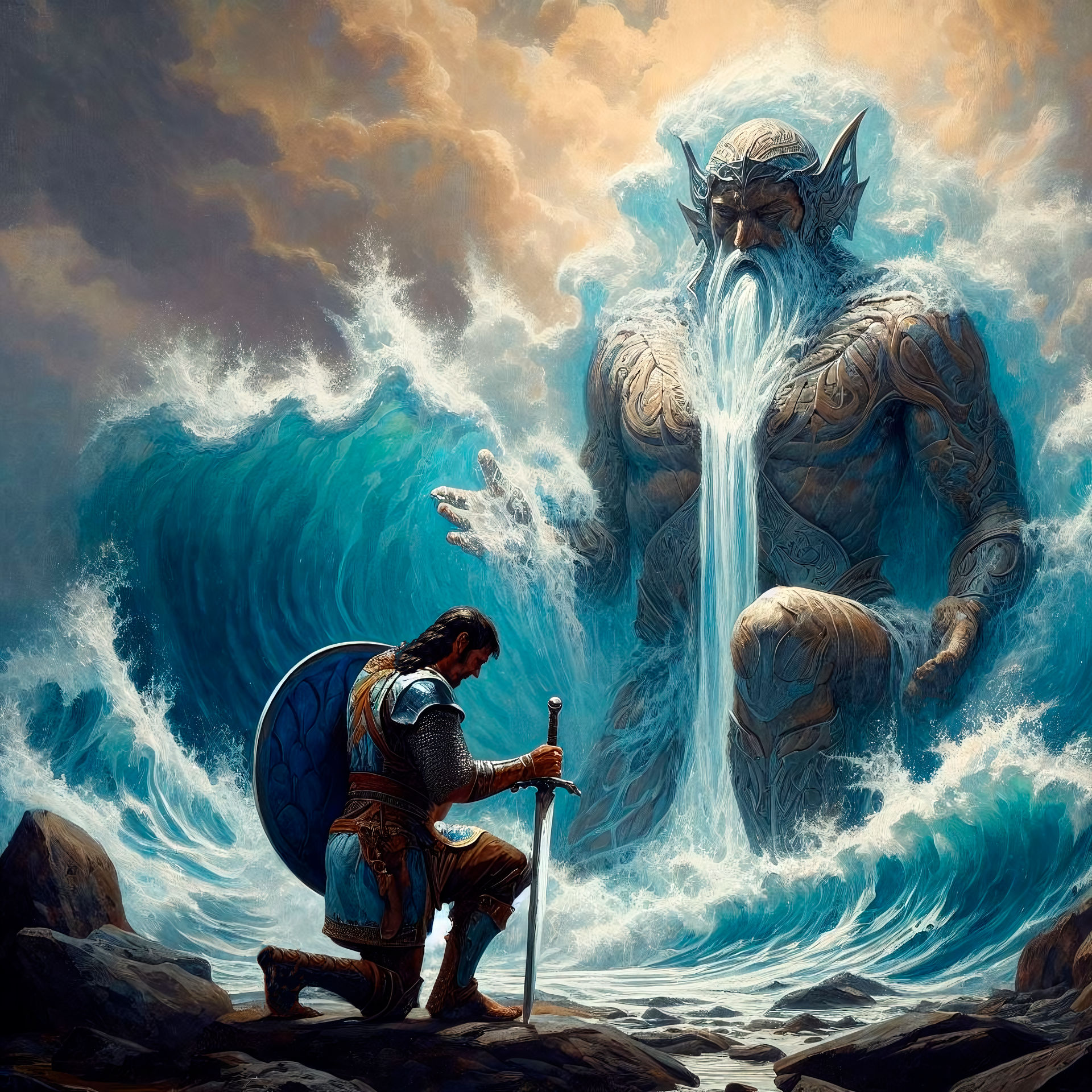 Ulmo and Tuor by Rylyn84 on DeviantArt