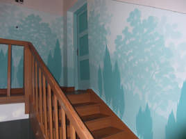 Wall painting on our stairwell walls