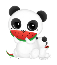 Panda eating Watermelon