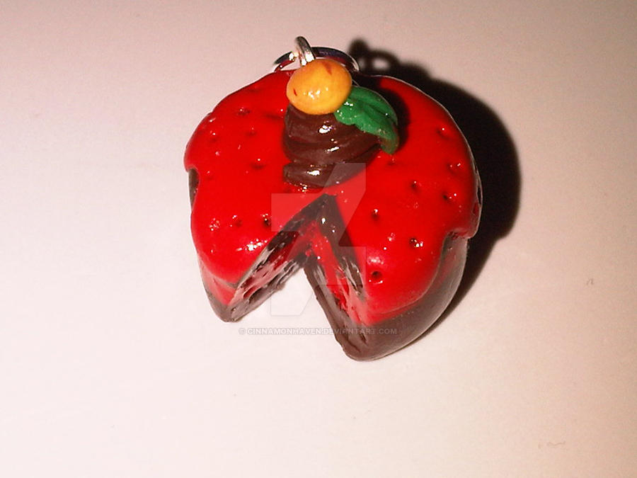 strawberry chocolate pendant