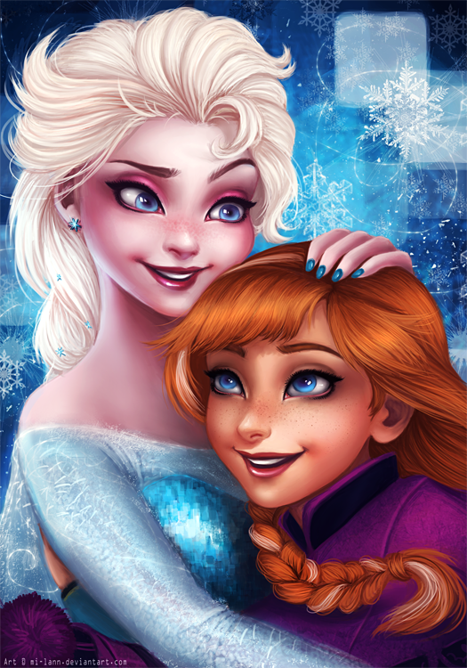 Elsa and Anna by mi-lann on DeviantArt