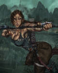 Lara's bow at the ready by Ultamisia