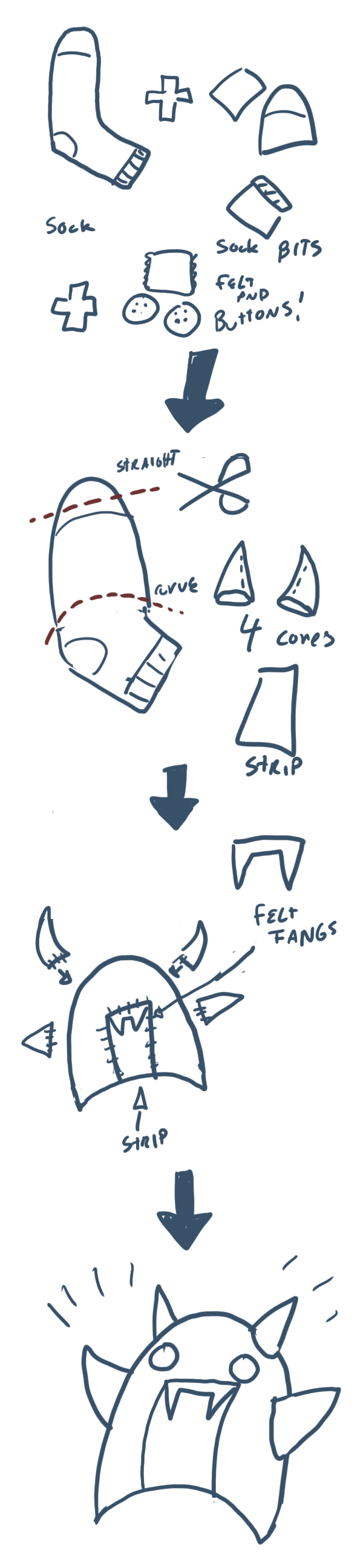 How to make a sock demon