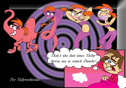 Pink elephants Vicky for Telly webtoons