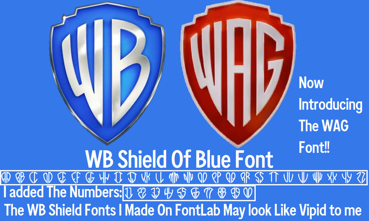WB Shield Of Blue Font (Created By Christo373) by chrismc373 on DeviantArt