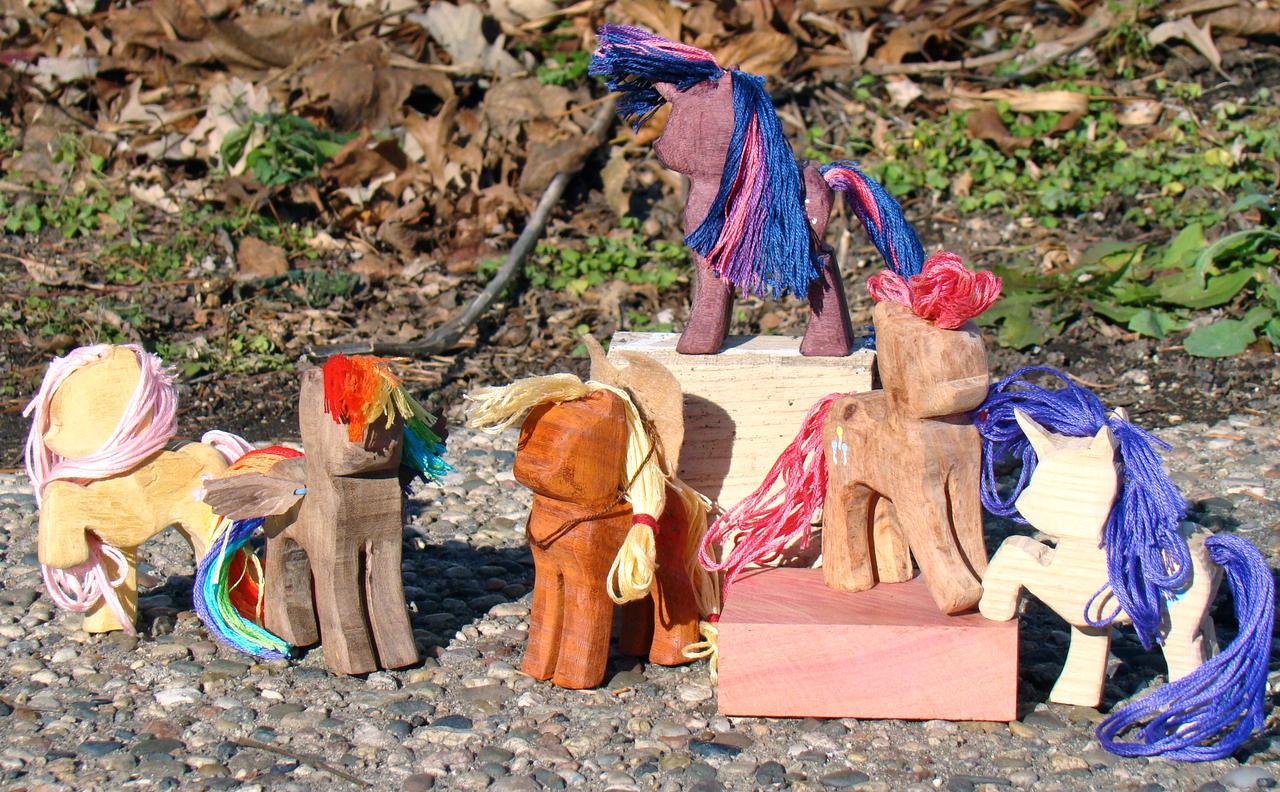The Mane Six Woodwork by xofox