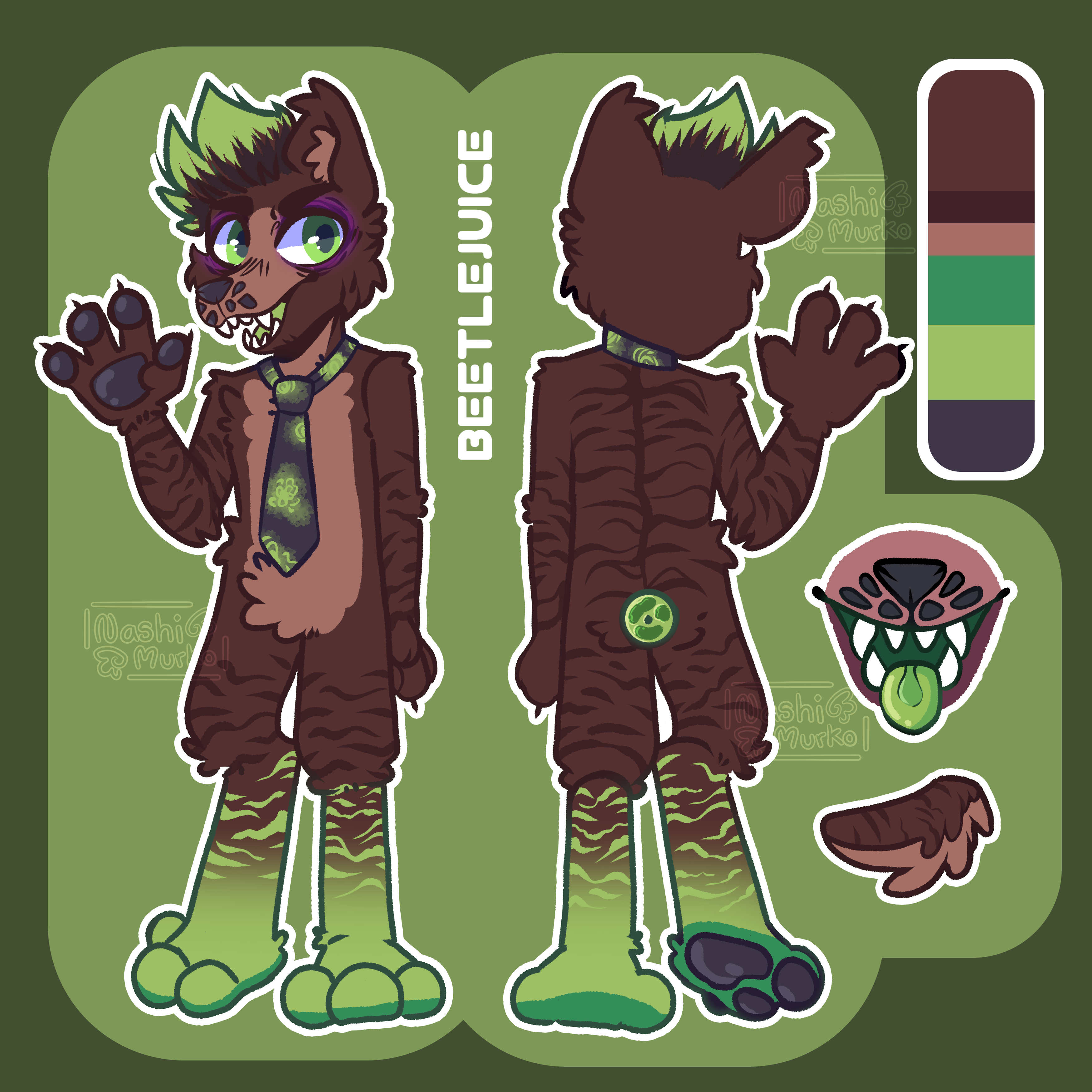 Beetlejuice Striped Hyena Reference Sheet