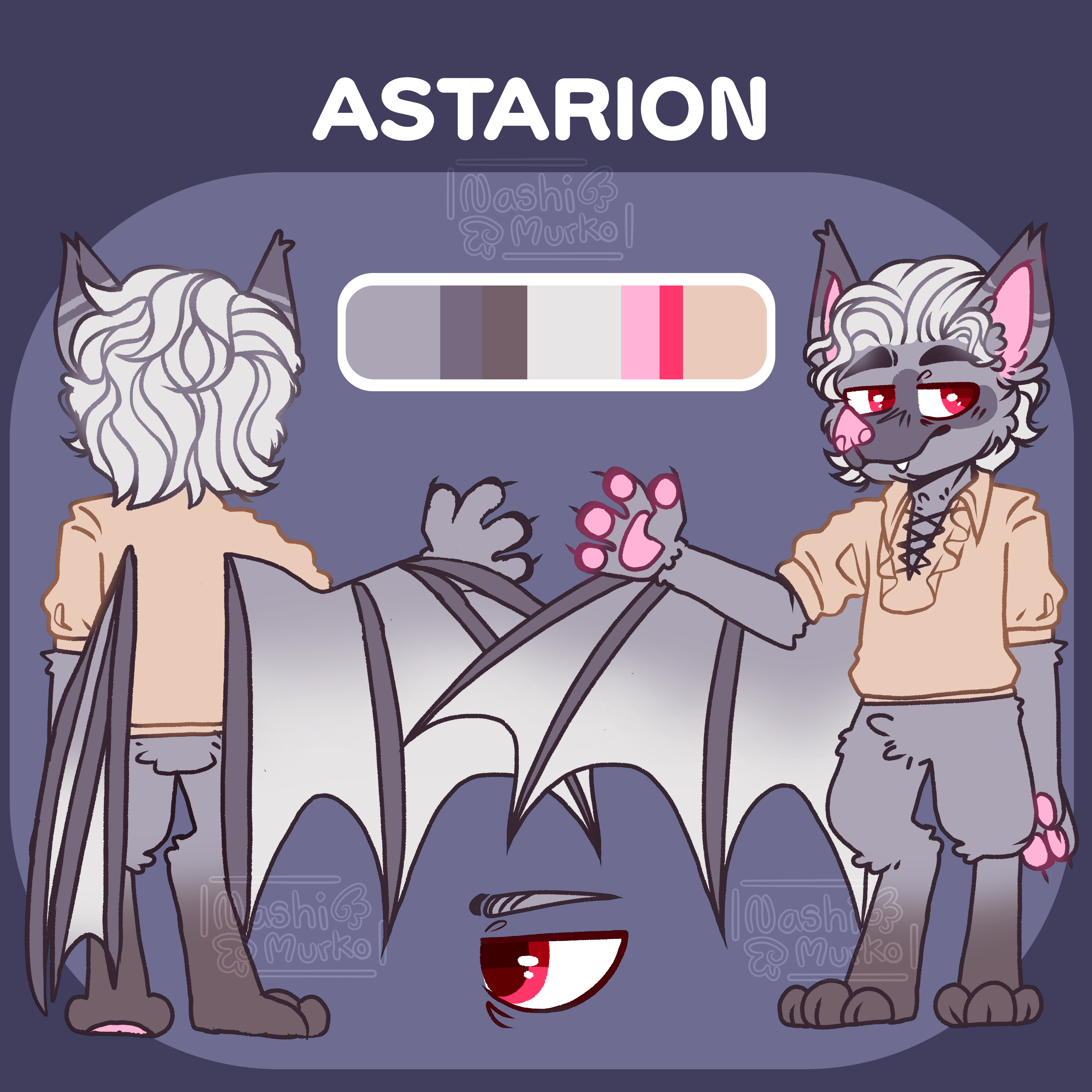Bat Astarion Fursona Reference Sheet