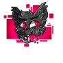 Black Wolf Headshot Pink Sticker