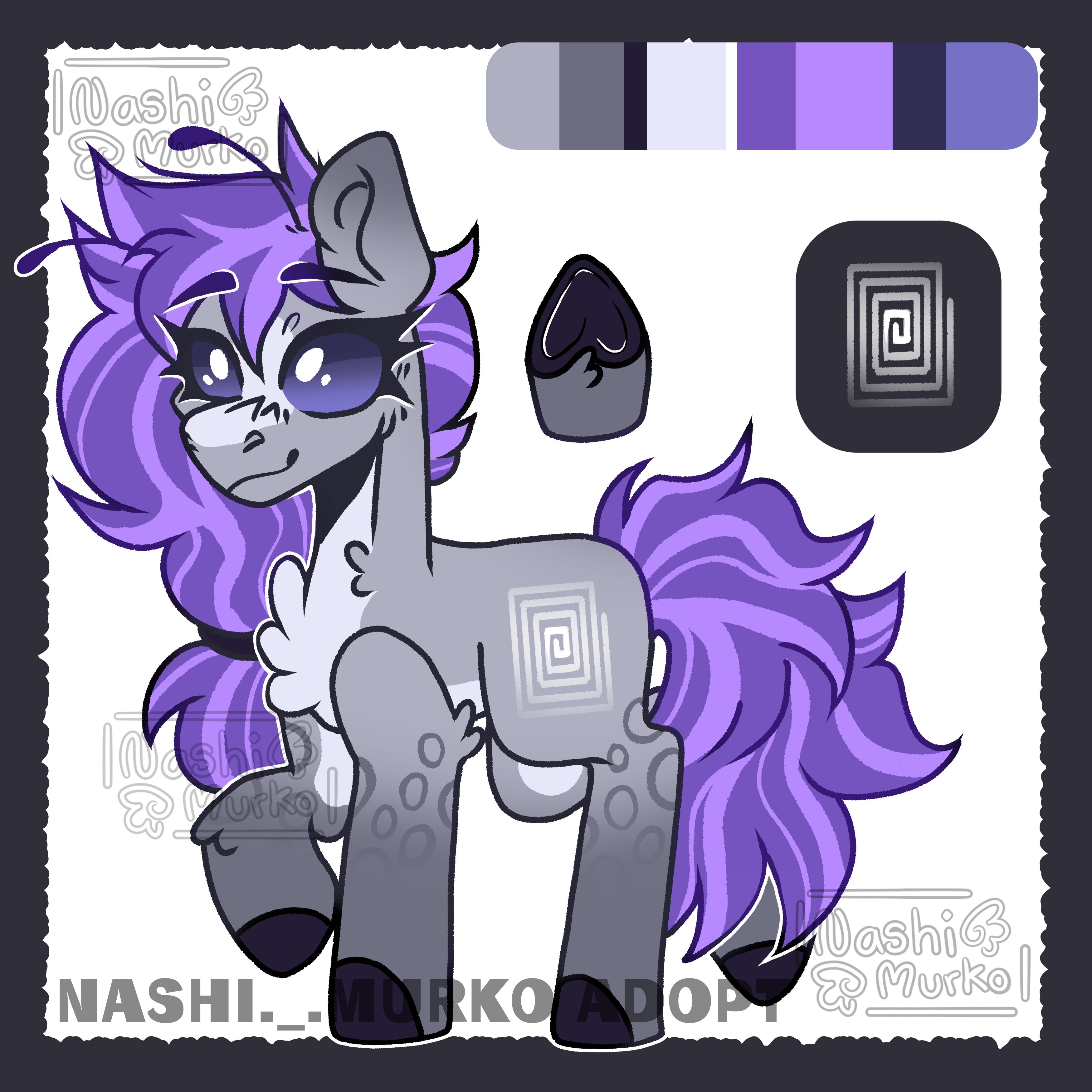 Purple and Grey Alien MLP Adopt (In Bio) OPEN