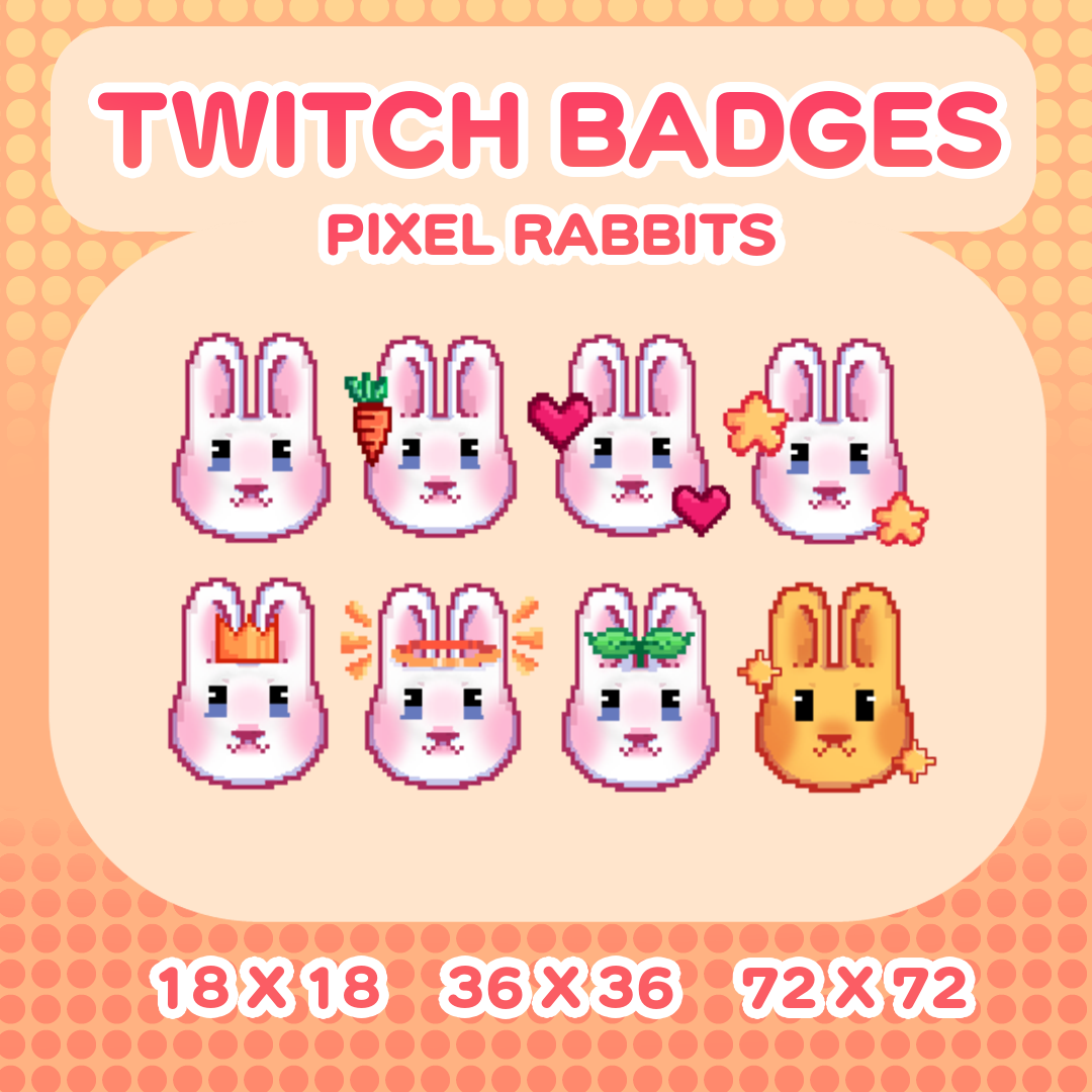 Pixel Rabbits Twitch Badges (Description)