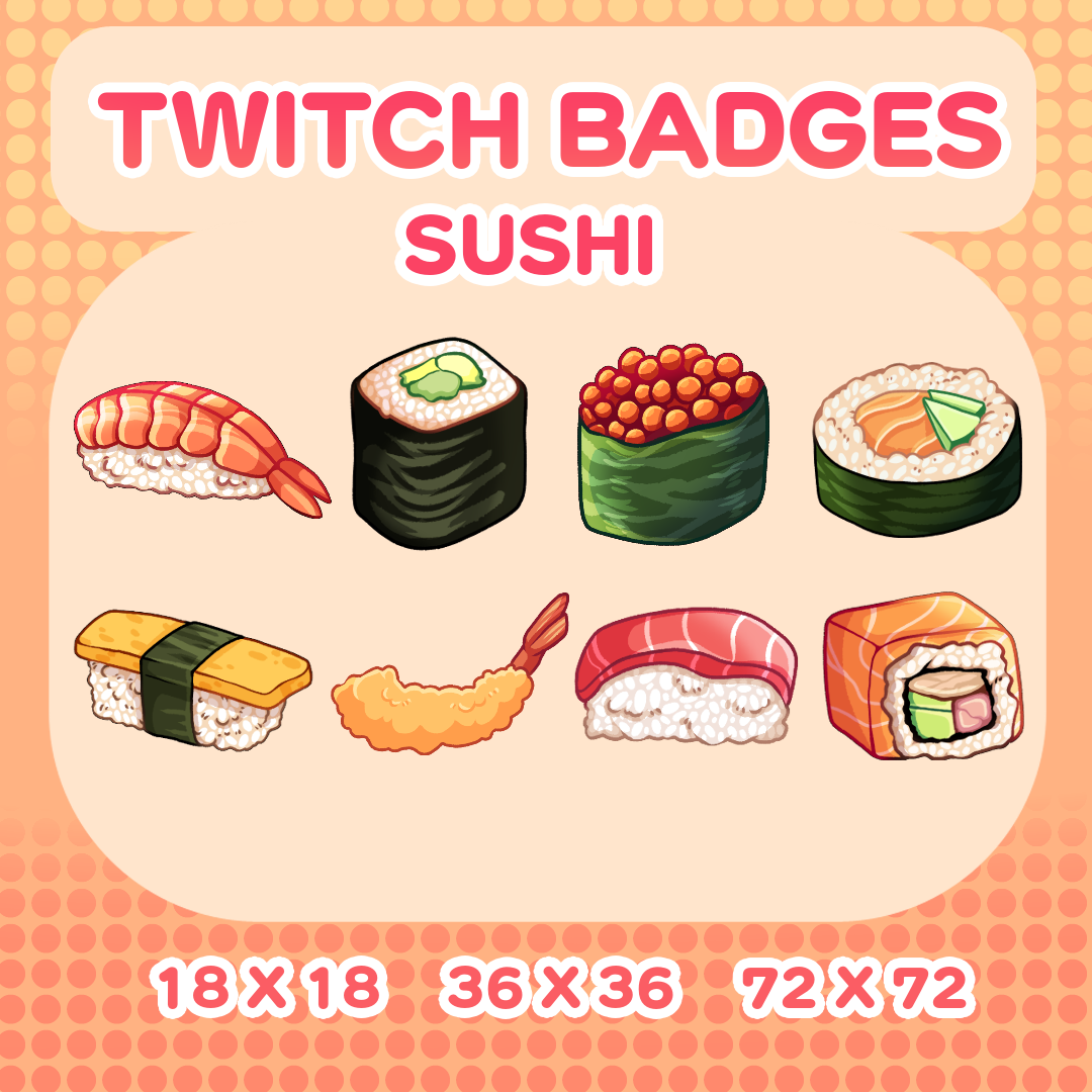 Sushi Twitch Badges Pack