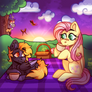 Neptune And Fluttershy At a Picnic