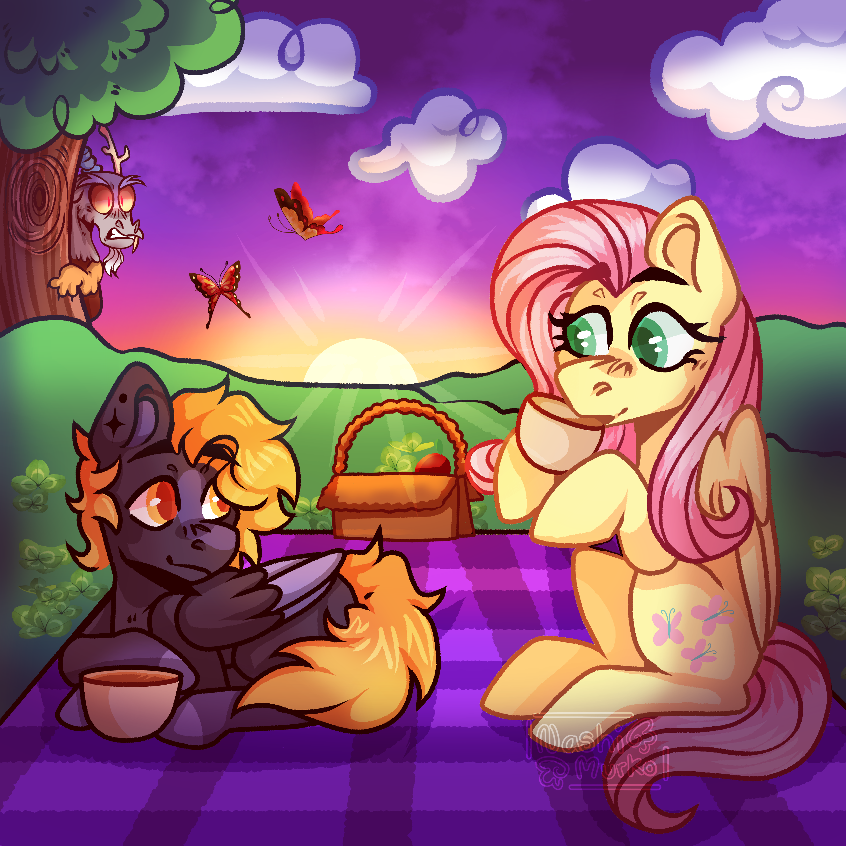 Neptune And Fluttershy At a Picnic