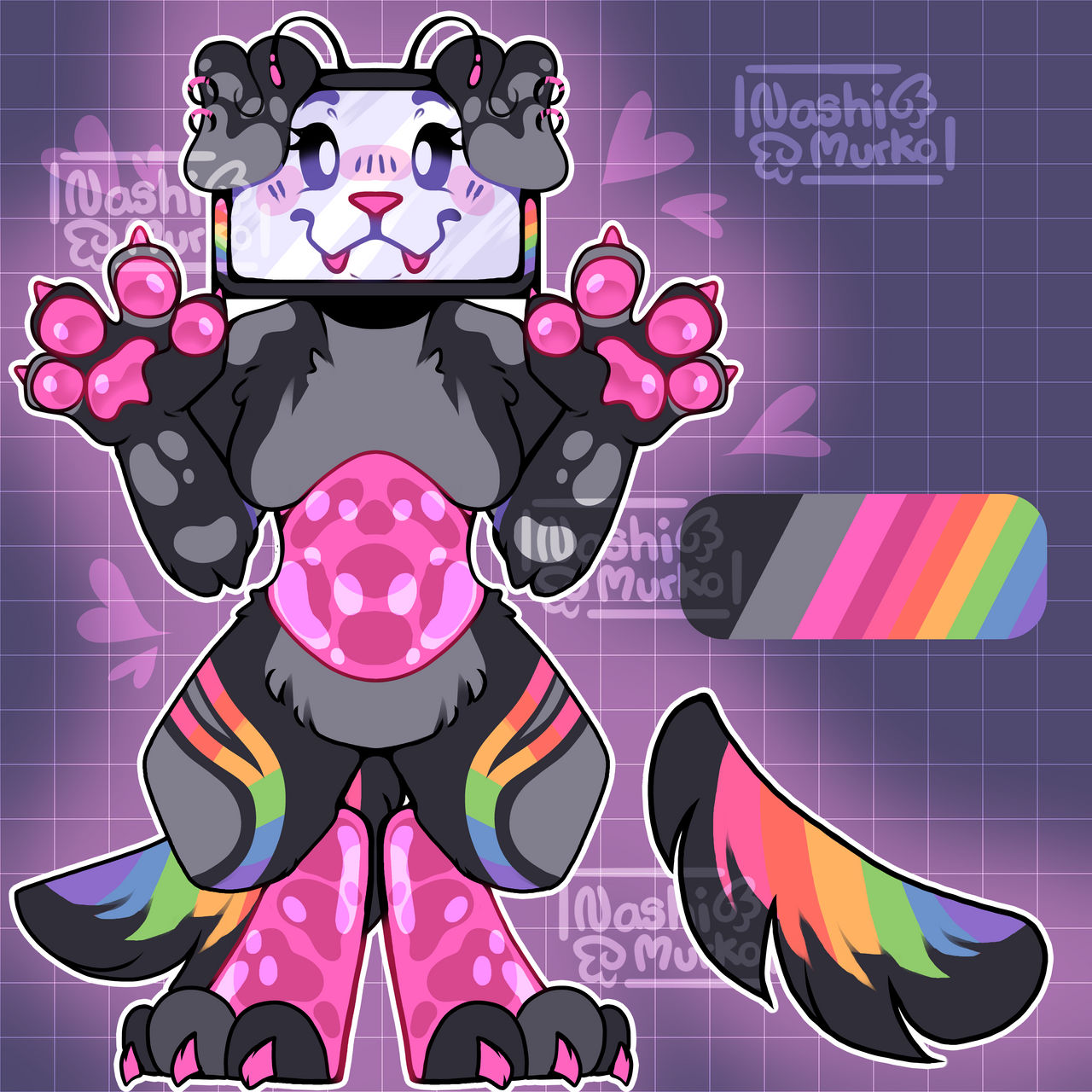 TV Head Rainbow Dog CLOSED
