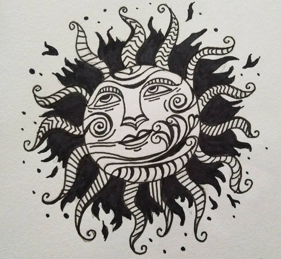 Sun Rising On Ink Sun ink illustration by rocksstar10 on DeviantArt