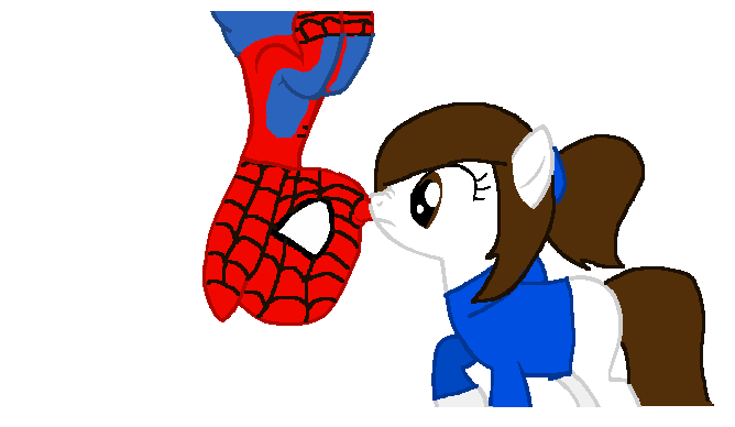 MLP Spiderman and Danny! [Upisde down Nuzzle]