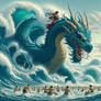 Dragon riding in the sea, non pooltoy version