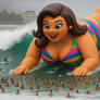 Inflatable giantess bodysurfing 14