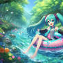Miku Hatsune innertubing