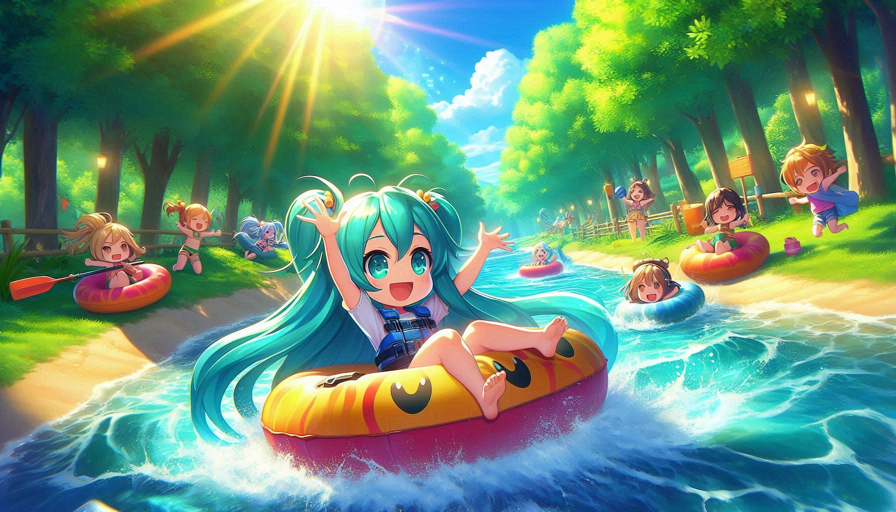 Miku Hatsune innertubing
