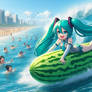 Fun with an inflatable cucumber 11