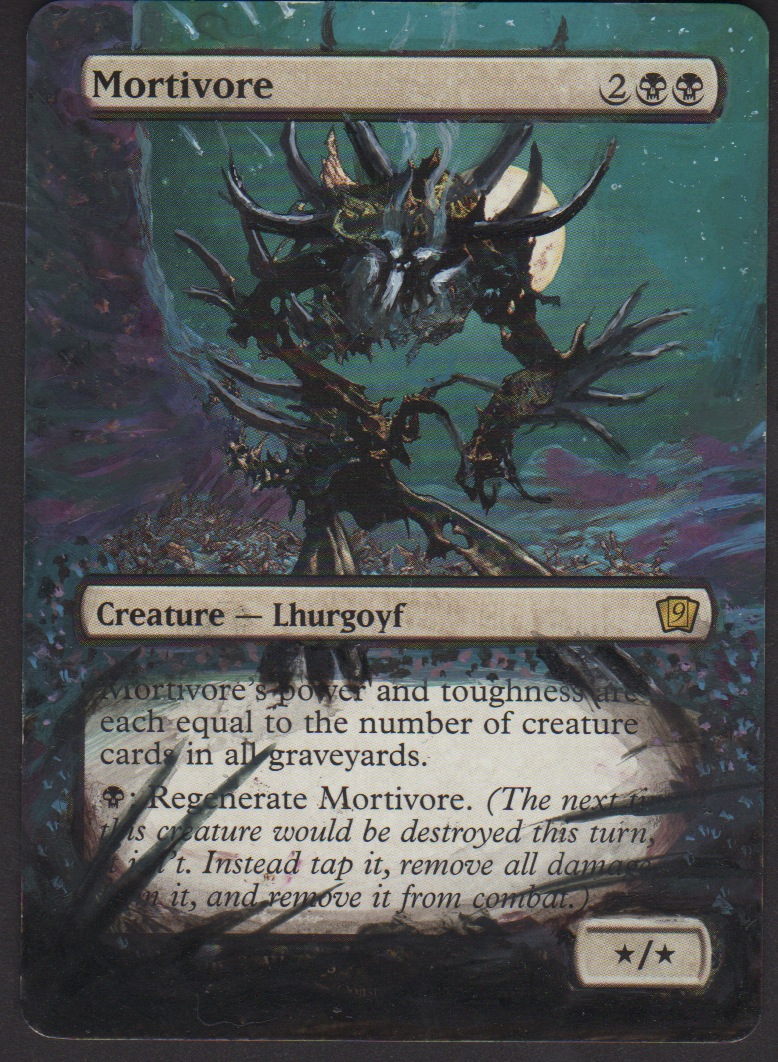 hand painted mtg cards Altered Art Mortivore - Altered Hand Painted