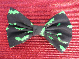 Green Bats Hair Bow