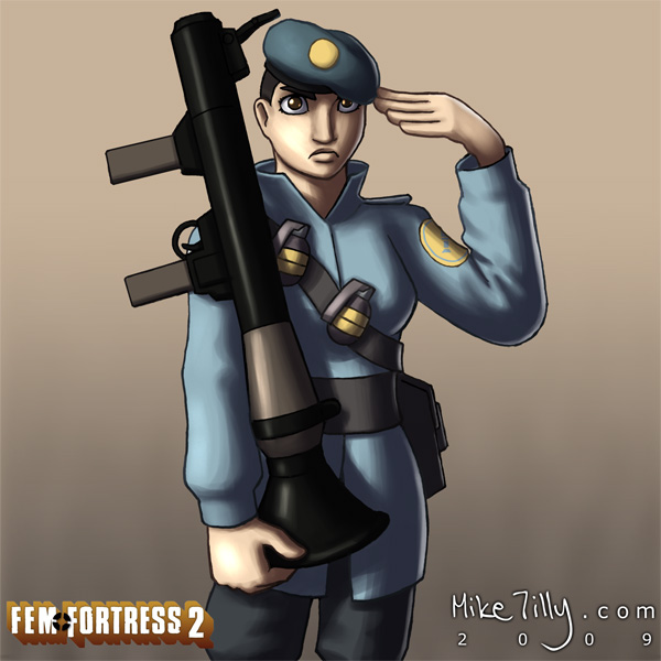 Fem Fortress 2 Soldier