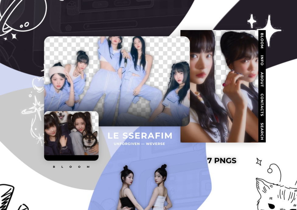 PNG PACK ,, LE SSERAFIM UNFORGIVEN ,, WEVERSE by bloomdesigns on