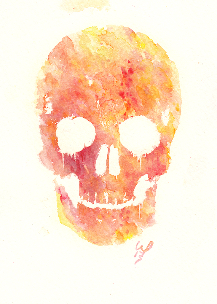 Watercolor Skull again