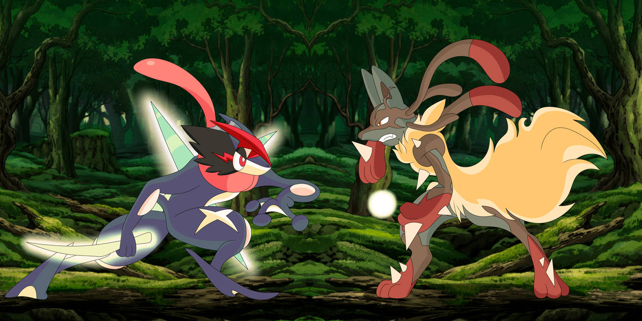 Ash-Greninja vs Mega Lucario by UTTS on DeviantArt