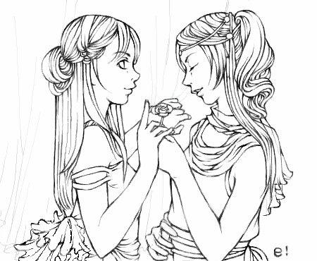 Two Graces Oekaki Lineart