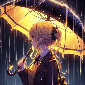 Golden umbrella