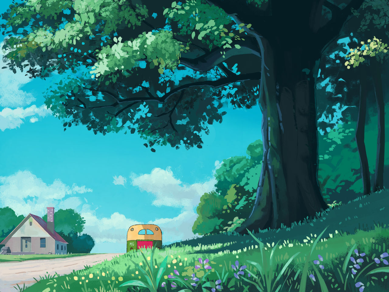 Ghibli Landscape by muruusa on DeviantArt