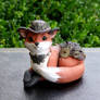 Dapper Steampunk Fox Sculpture