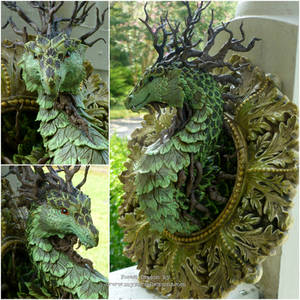 Forest Dragon Framed Sculpture